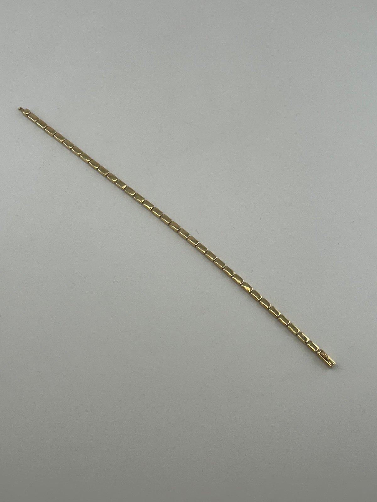 18K Solid Gold Modern Block Link Bracelet - Image 1