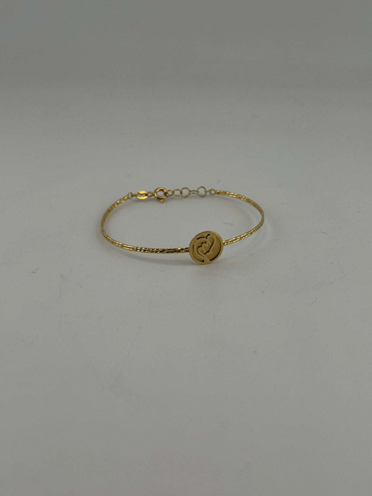 18K Solid Gold Allah Name Engraved Bracelet - Image 1