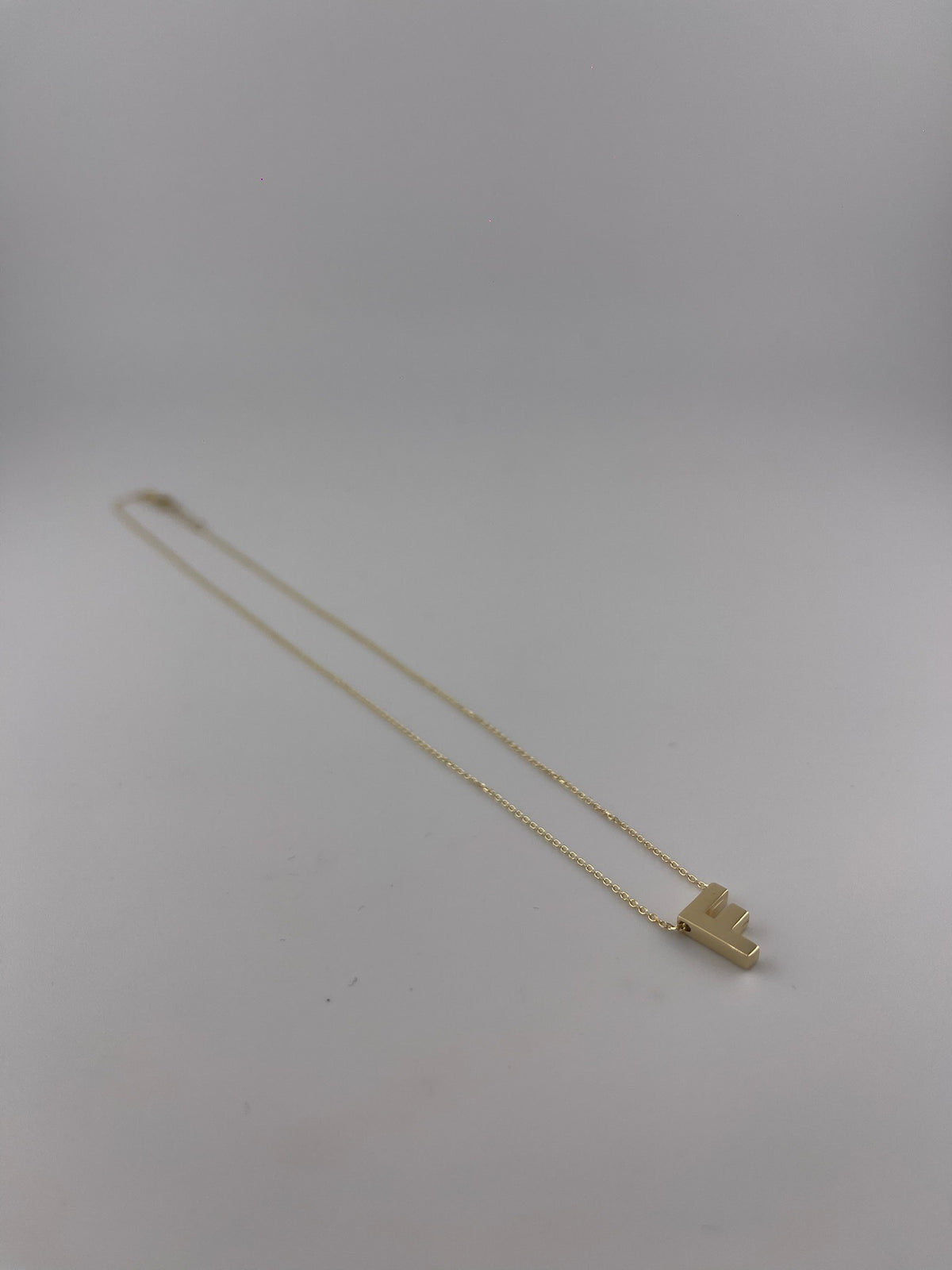 18K Yellow Gold Initial Letter Necklace - Image 5