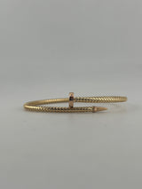 18K Yellow Gold Sculpted Twist Nail Bracelet - Image 2