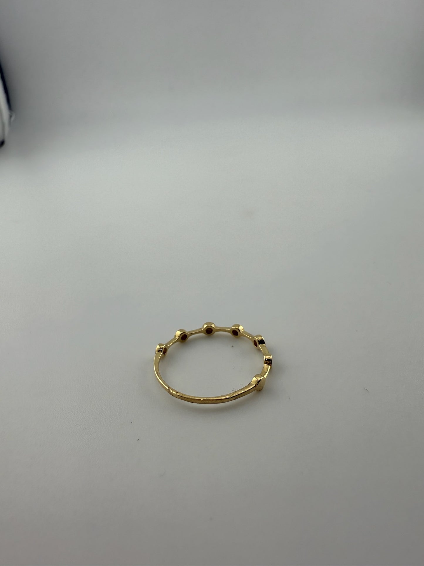 Dainty ring round solid 18k gold