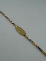 18K Tri-Color Gold Circle Plate Bracelet - Image 3