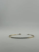 18K Yellow Gold 1/3 Pavé Cubic Zirconia Bangle - Image 2