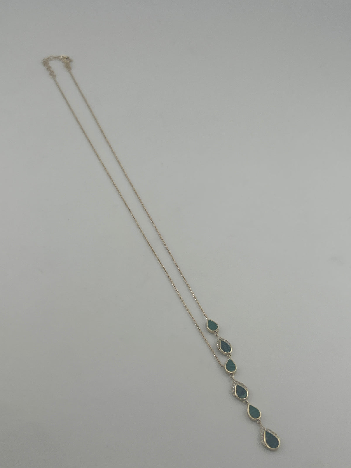 Pear-Shaped Colored Stone Necklace - Image 2