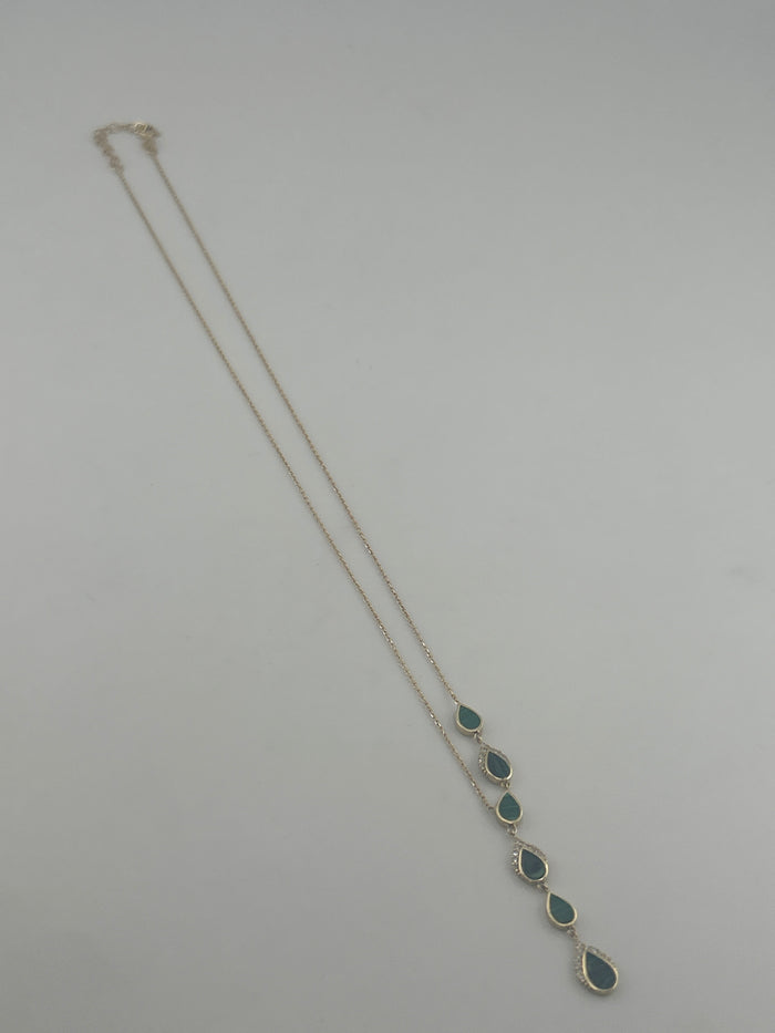 Pear-Shaped Colored Stone Necklace