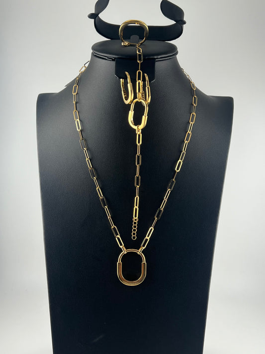 Lock set, solid 18k gold