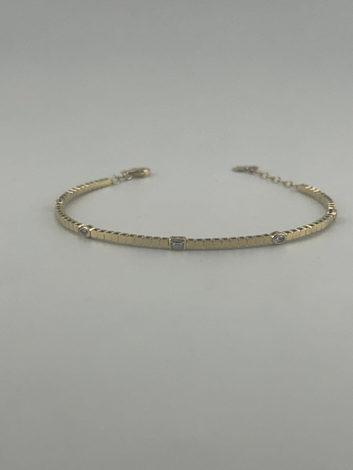 18K Yellow Gold Multi-Shape Cubic Zirconia Bangle - Image 2