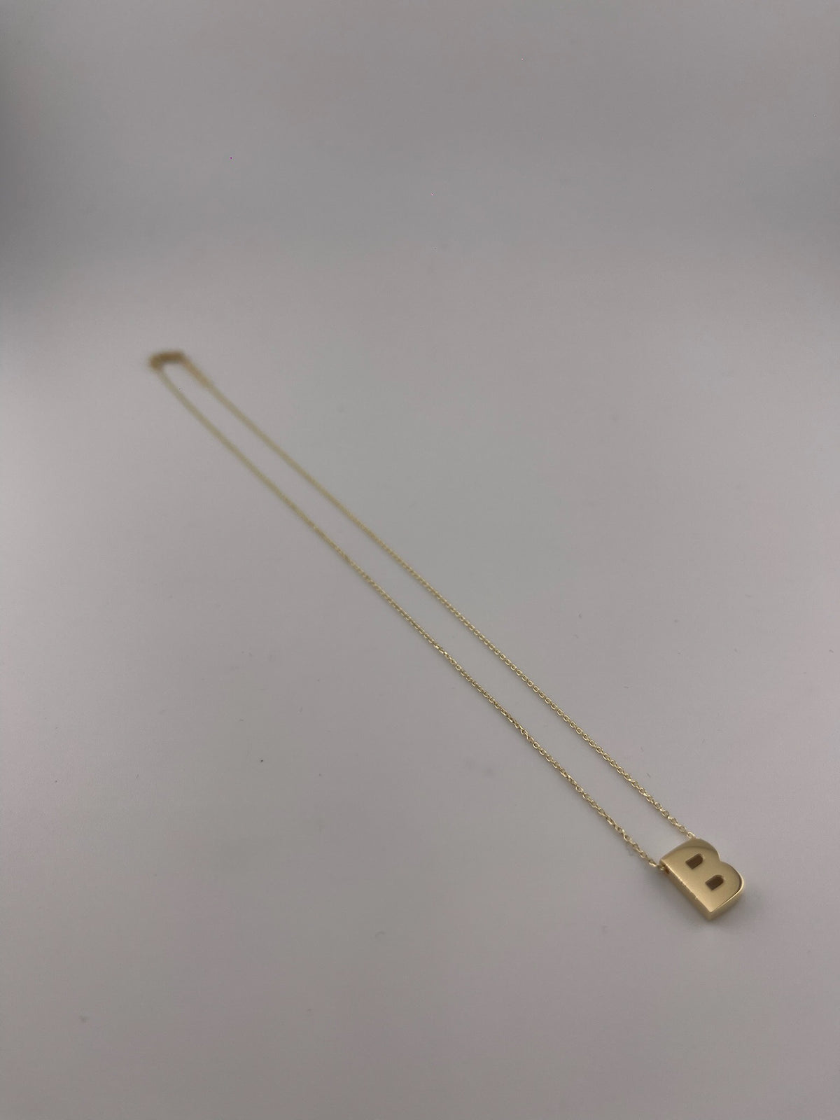 18K Yellow Gold Initial Letter Necklace - Image 9