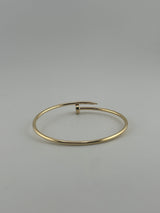 Thin twist nail bracelet, 18k gold, hollow - Image 3