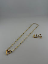 The Heart Paperclip Chain Set – 18K Solid Gold - Image 1