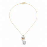 18K Gold Tricolor Safety Pin Necklace - Image 1