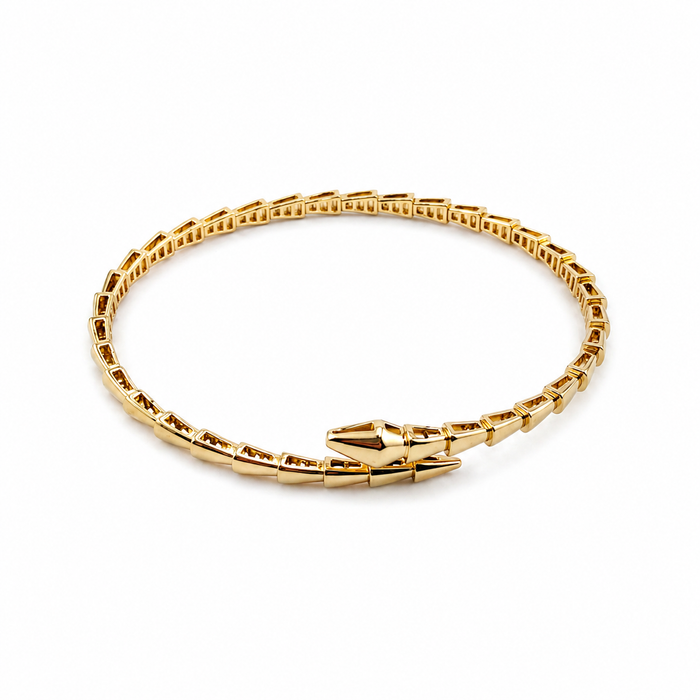 Snake twist bangle with premium CZ stones on the tip