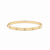 Thin hollow bangle, 18k gold, opens with a screw - Image 1