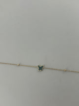 18K Yellow Gold Butterfly Bracelet with Colored Stones - Image 5