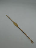 18K Tri-Color Gold Circle Plate Bracelet