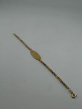 18K Tri-Color Gold Circle Plate Bracelet - Image 1