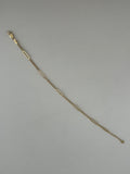 18K Solid Gold Elongated Textured Paperclip Station Bracelet
