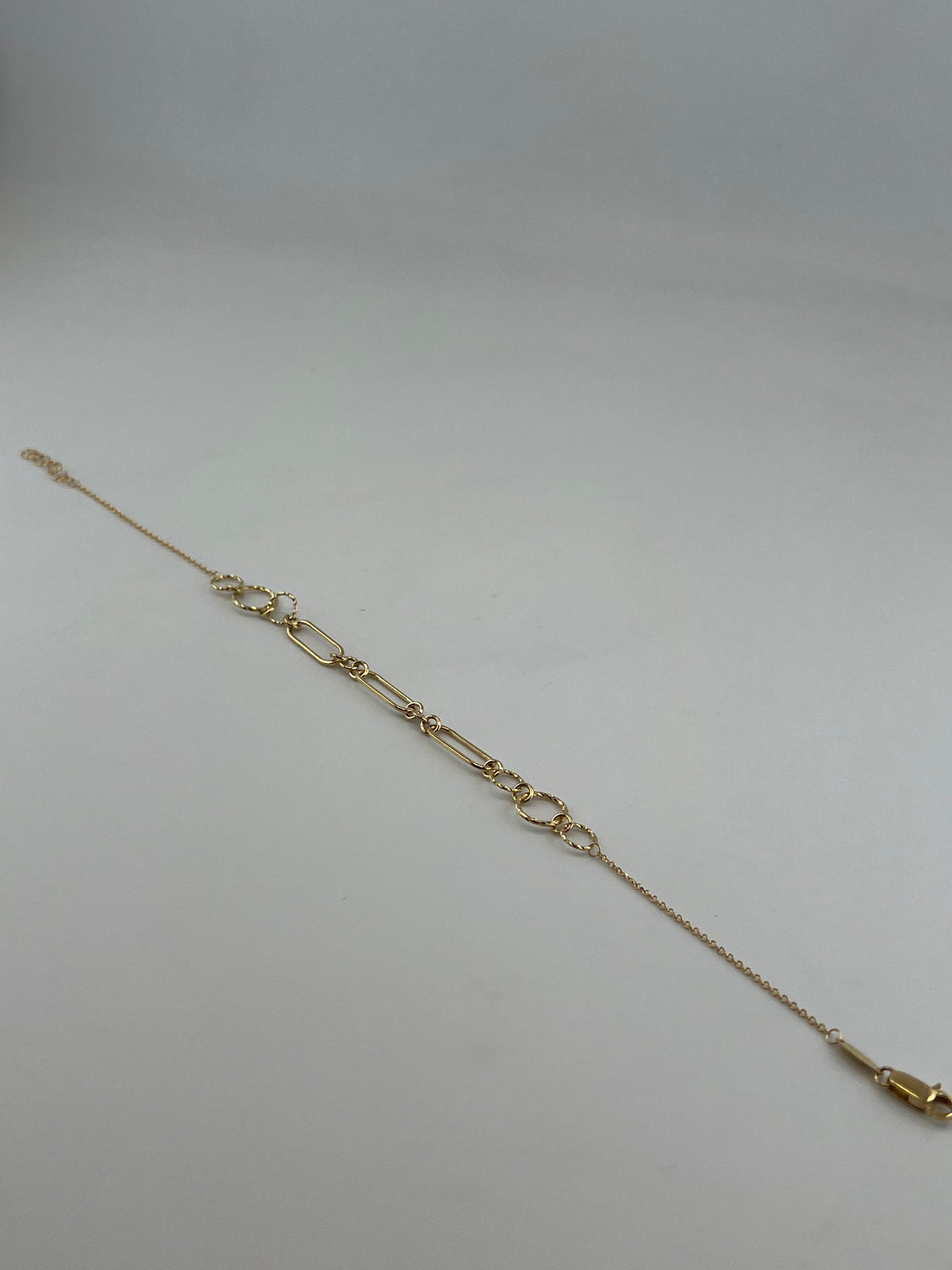 18K Solid Gold Paperclip Link Anklet - Image 3