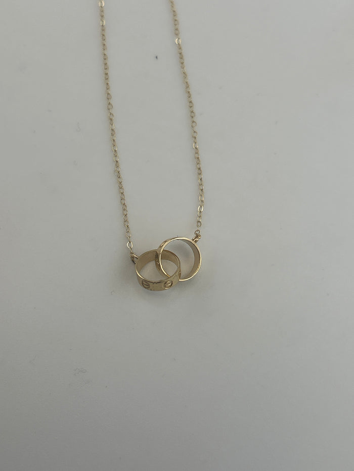 Interlocking Necklace Solid 18k Gold