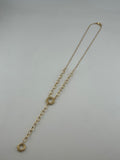 18K Solid Gold Circle Link Necklace
