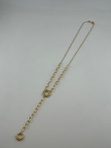 18K Solid Gold Circle Link Necklace - Image 1
