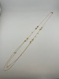 18K Solid Gold Geometric Charm Chain