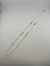 18K Solid Gold Geometric Charm Chain - Image 1