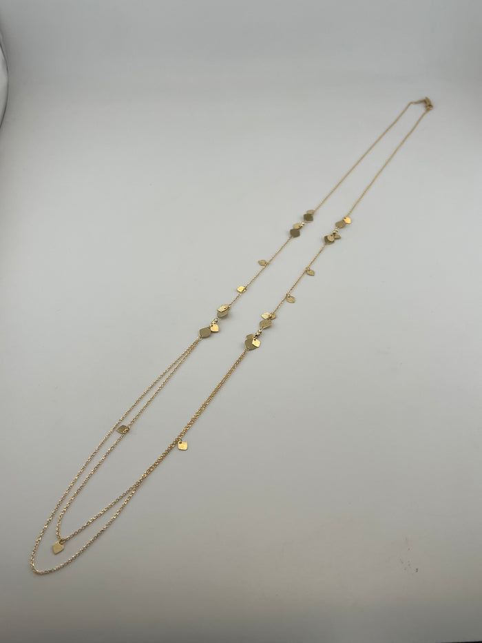 18K Solid Gold Geometric Charm Chain
