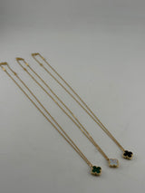 18K Solid Gold Single Clover Necklace - Image 6