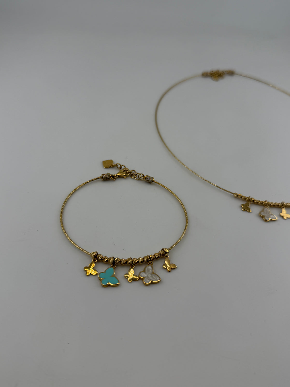 Butterfly Garden – 18K Solid Gold Necklace & Bracelet Set - Image 2