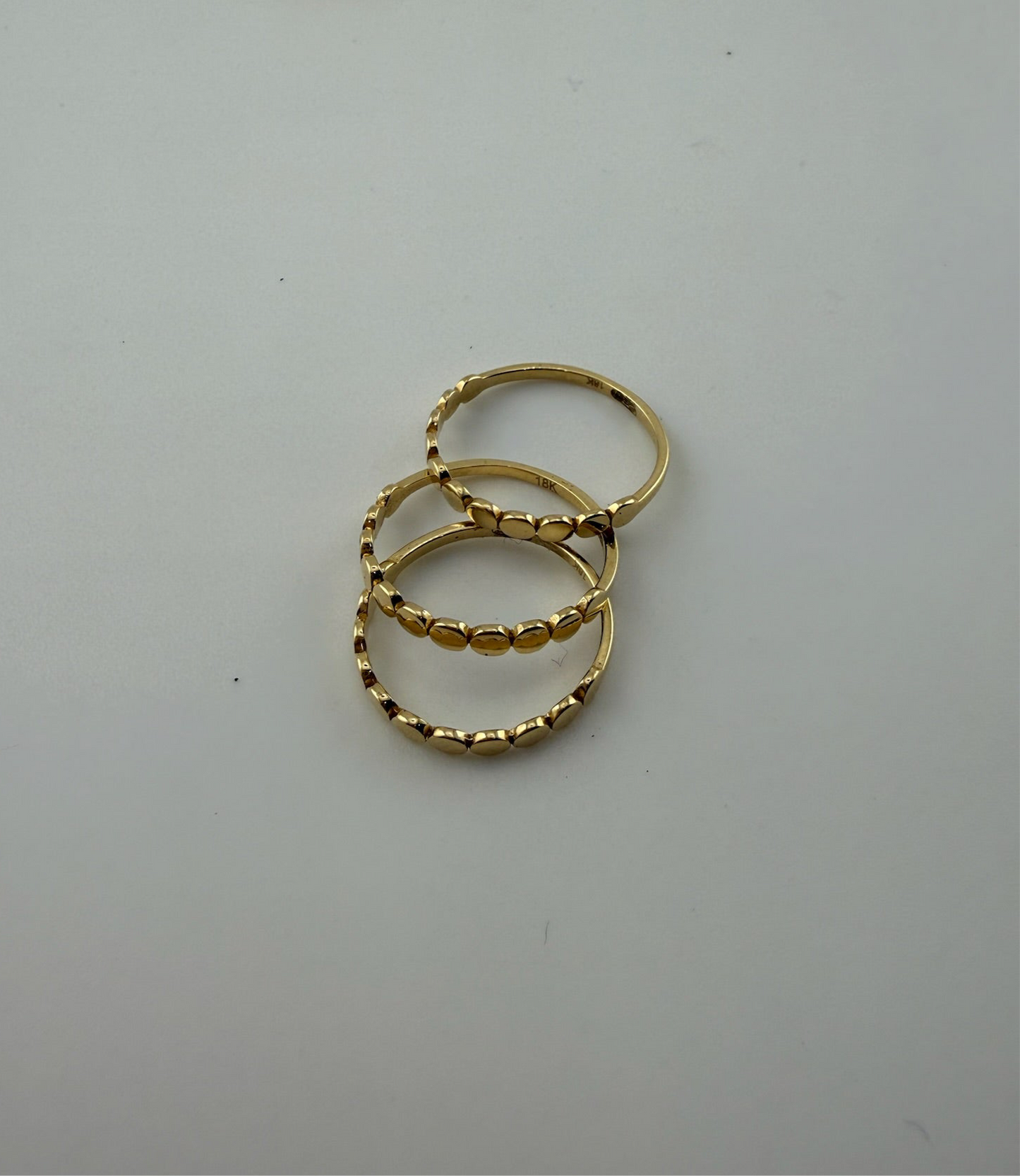 Dainty ring round solid 18k gold