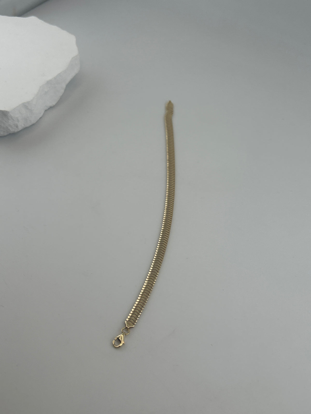 Classic Gold Herringbone Chain Bracelet - Image 1