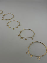 18K Solid Gold Charm Baby Bangle - Image 1