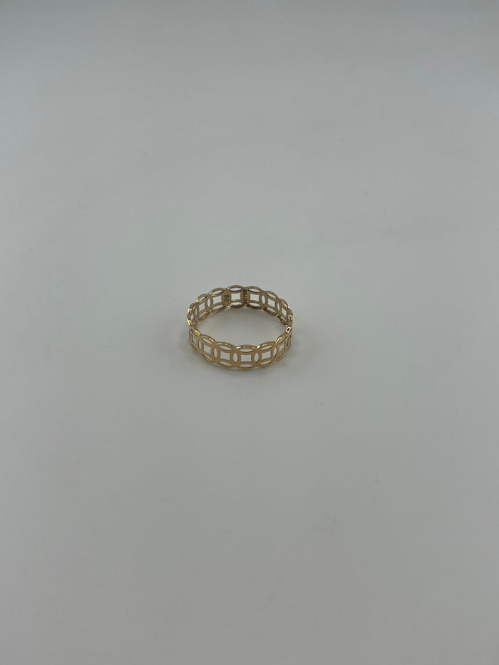 18K Solid Gold Petite Interlocking Circle Lattice Band