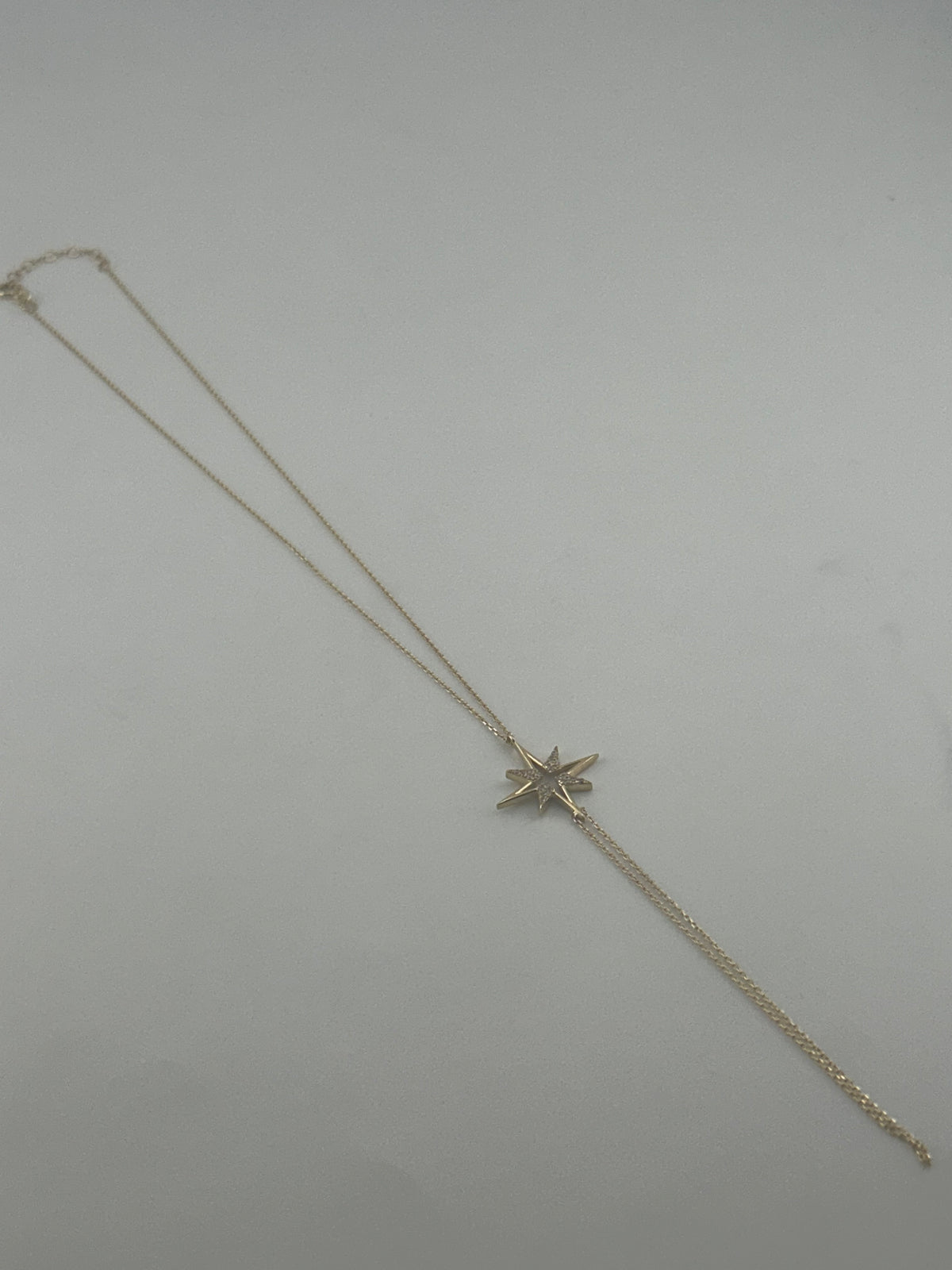 18K Gold Star Chain Necklace with Premium Cubic Zirconia - Image 3
