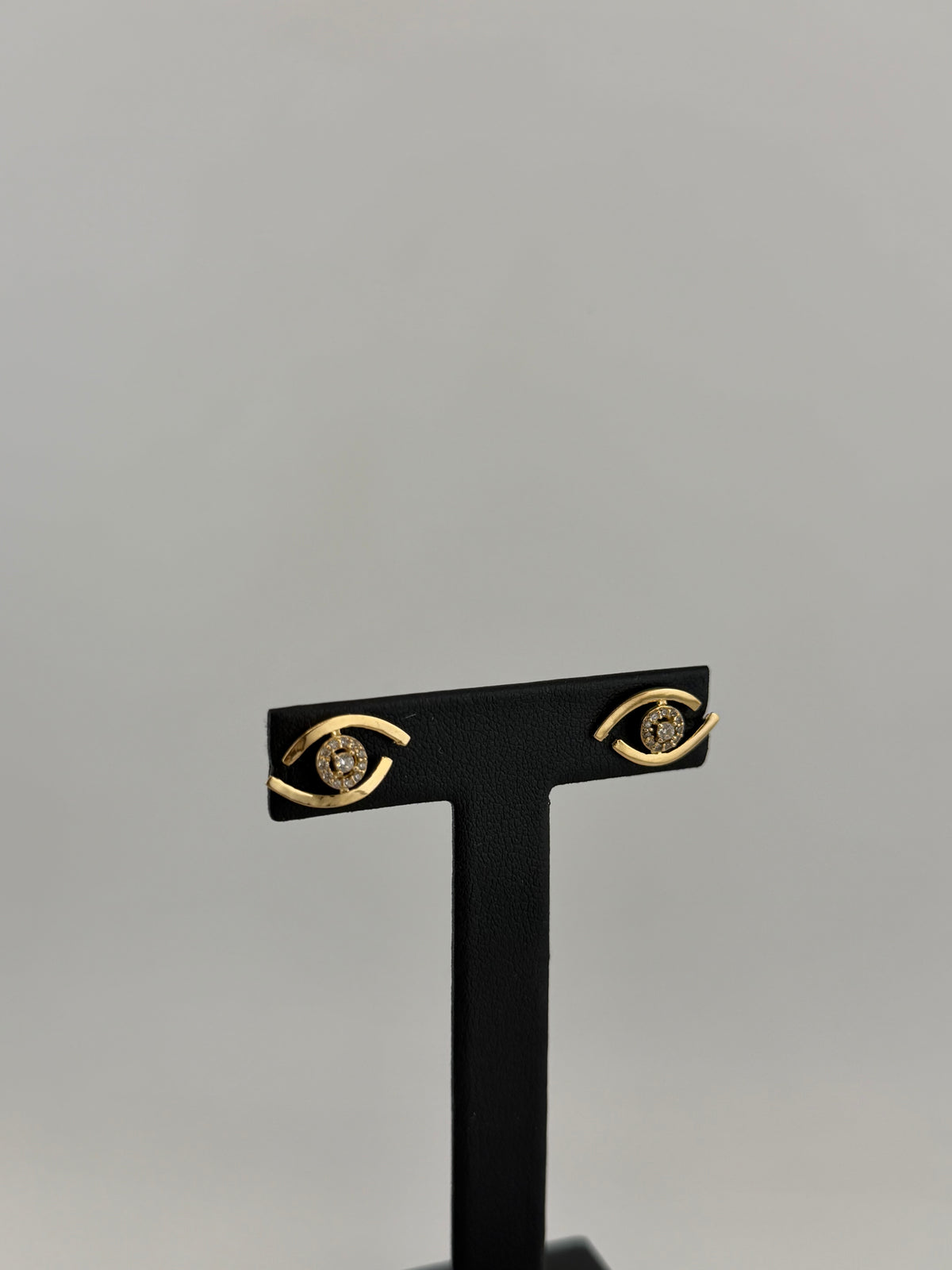 18K Solid Gold Celestial Eye Stud Earrings - Image 3