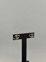 18K Solid Gold Celestial Eye Stud Earrings - Image 3