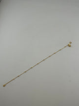 18K Solid Gold Dainty Beaded Heart Bracelet - Image 1