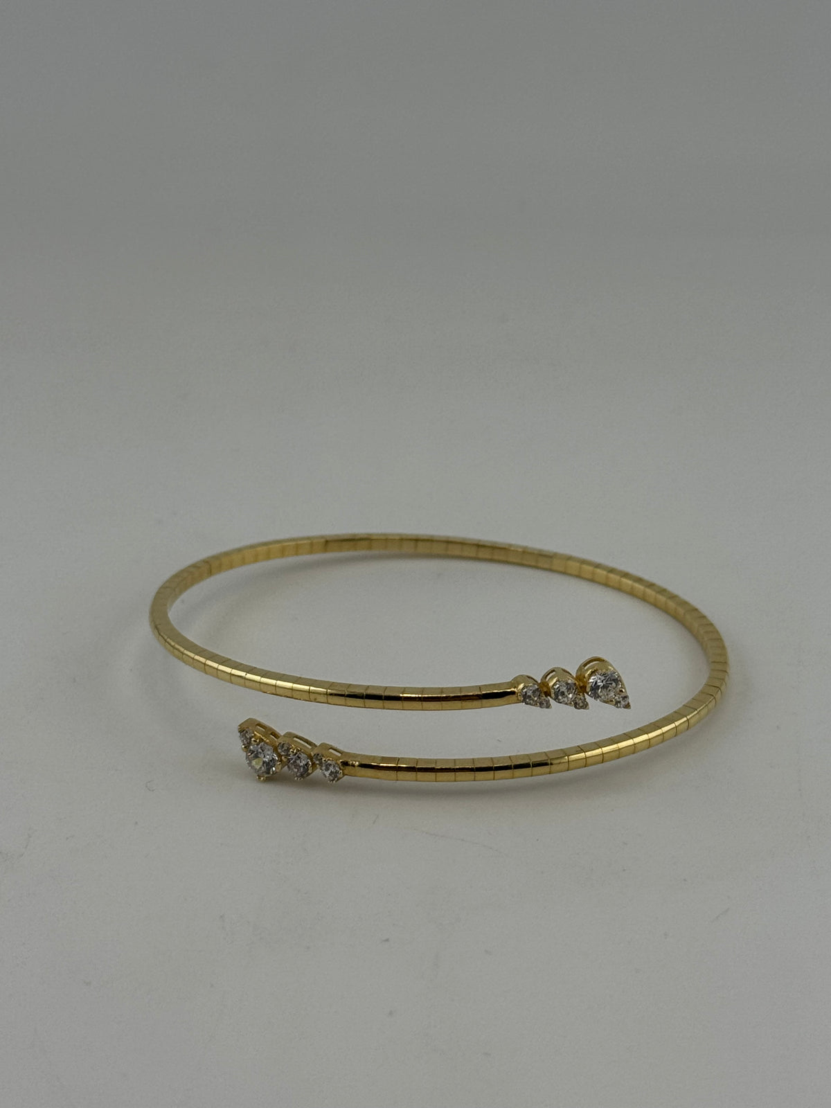 Celeste – 18K Solid Gold Premium CZ Cuff Bracelet - Image 1