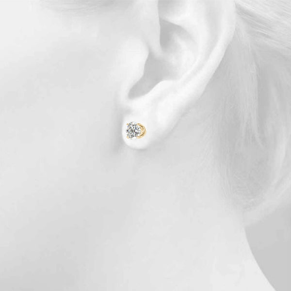 Solitaire Diamond Stud Earrings 1c