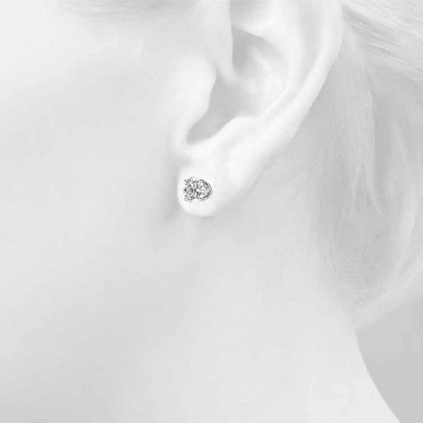 Solitaire Diamond Stud Earrings 1c