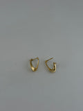 18K Solid Gold Sculpted Wave Huggie Earrings