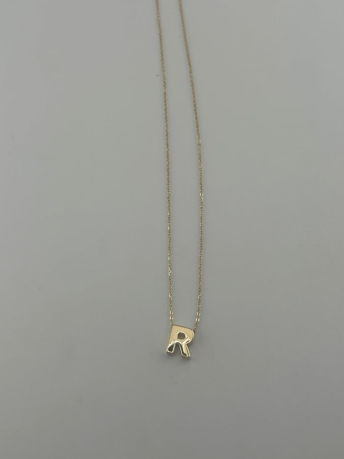 Dainty 18K Yellow Gold Initial Necklace