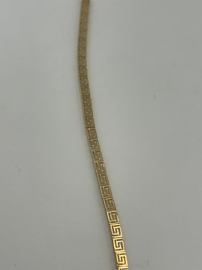 18K Solid Gold Classic Greek Key Pattern Bracelet