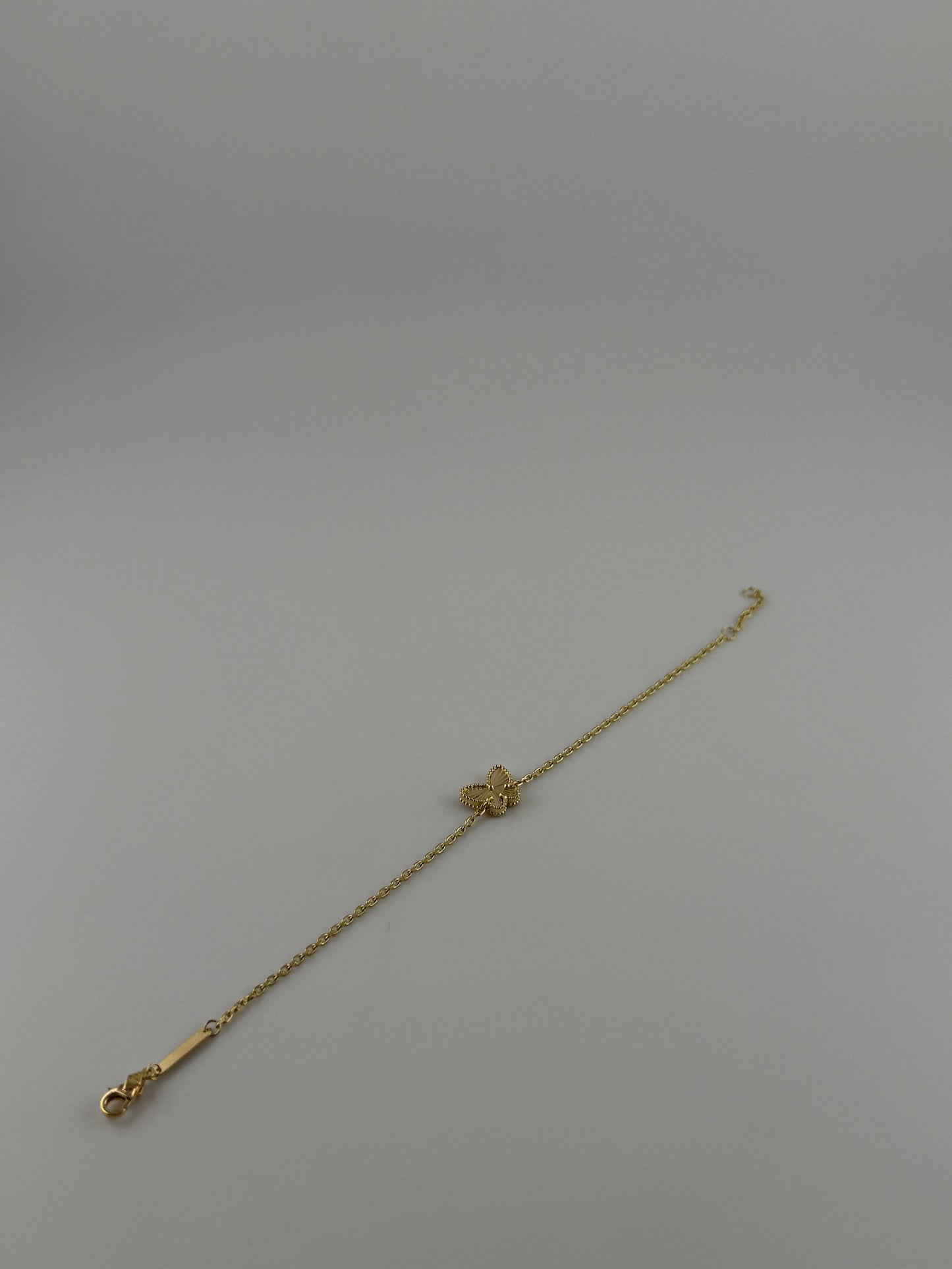 1 butterfly all gold bracelet, solid 18k gold (924LC)