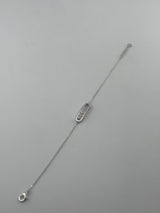 925 Sterling Silver Three Stone Movable CZ Bracelet - Image 1