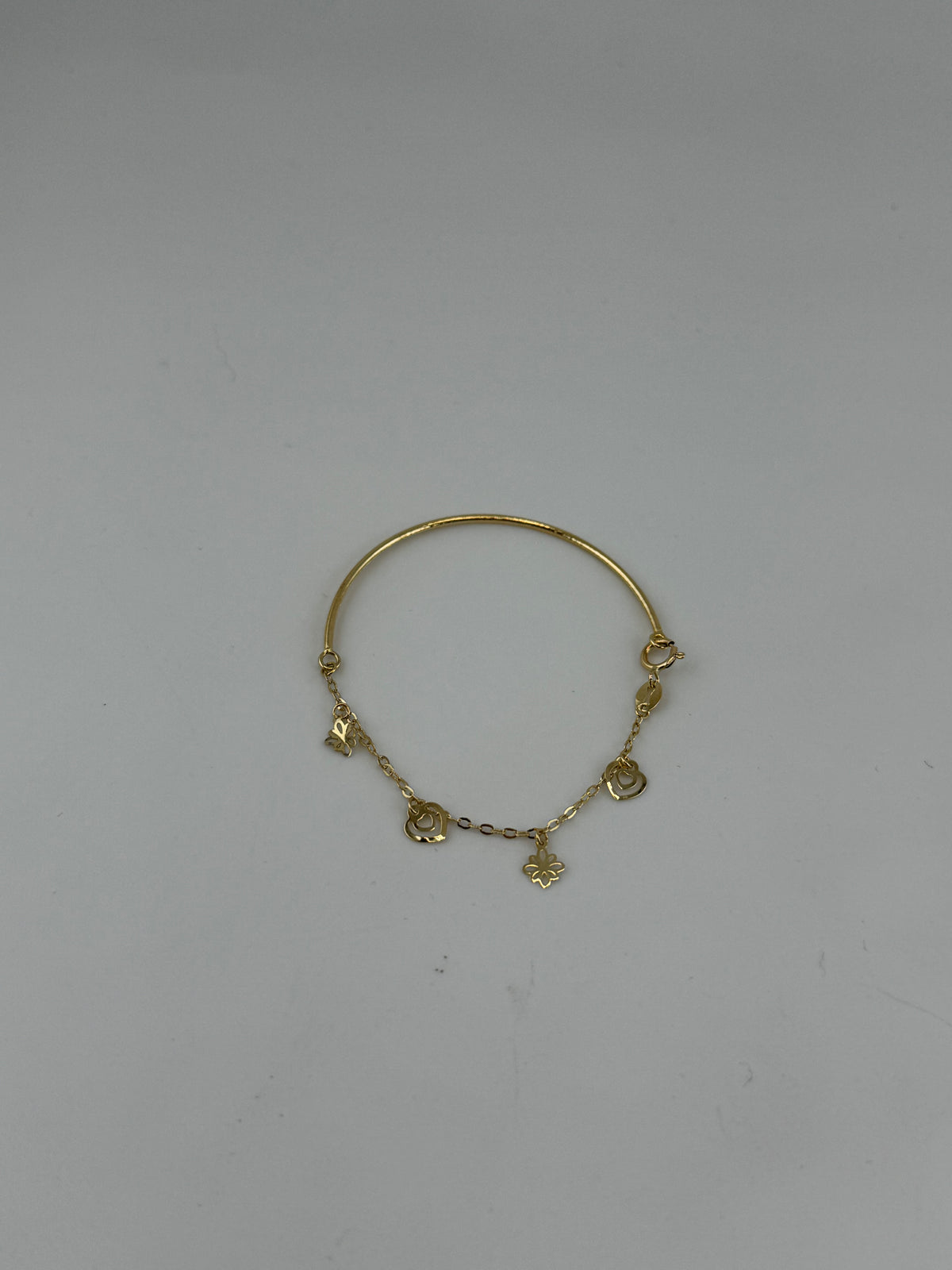 18K Solid Gold Charm Baby Bangle - Image 6