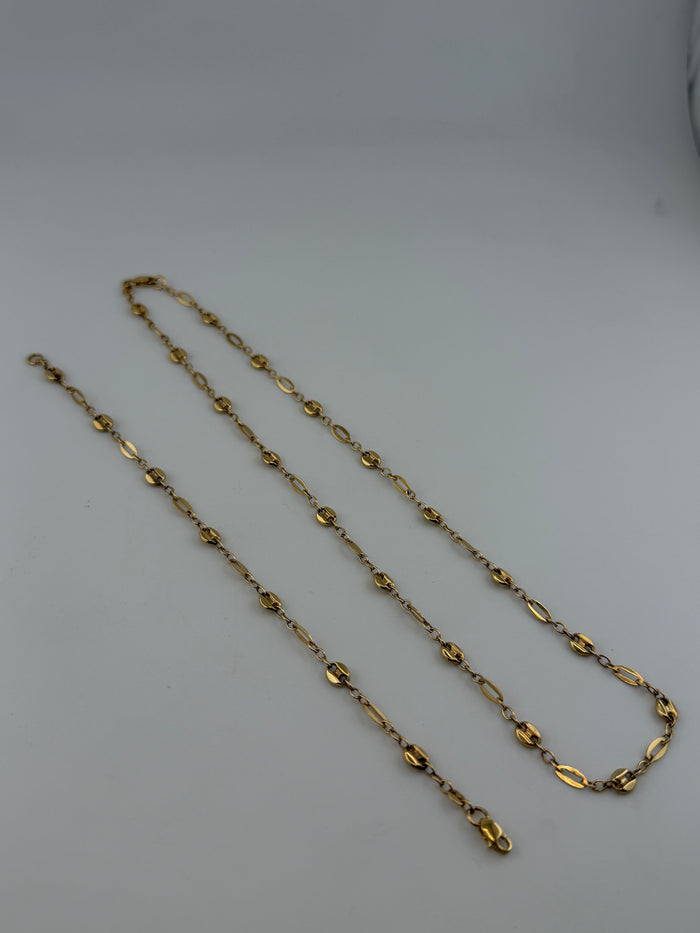 The Aurelia 18K Solid Gold Necklace & Bracelet Set