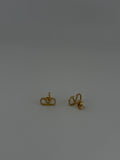 V Signature 18K Solid Gold Stud Earrings