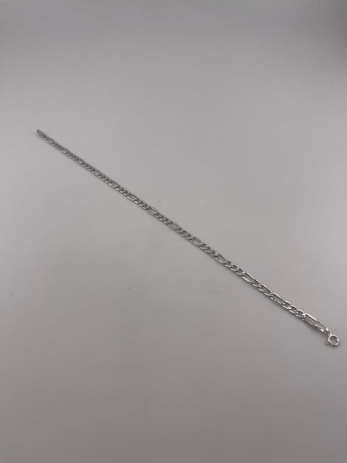 Mini White Gold Figaro Links Bracelet